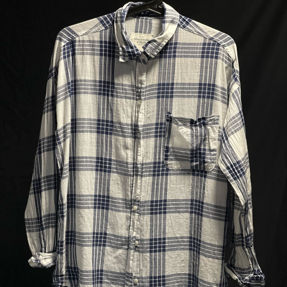 Abercrombie Oversized Plaid Lightweight Flannel